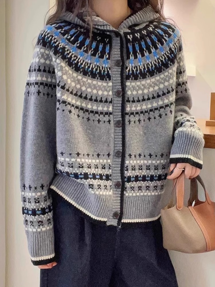 Lazy knitted long sleeve loose sweater