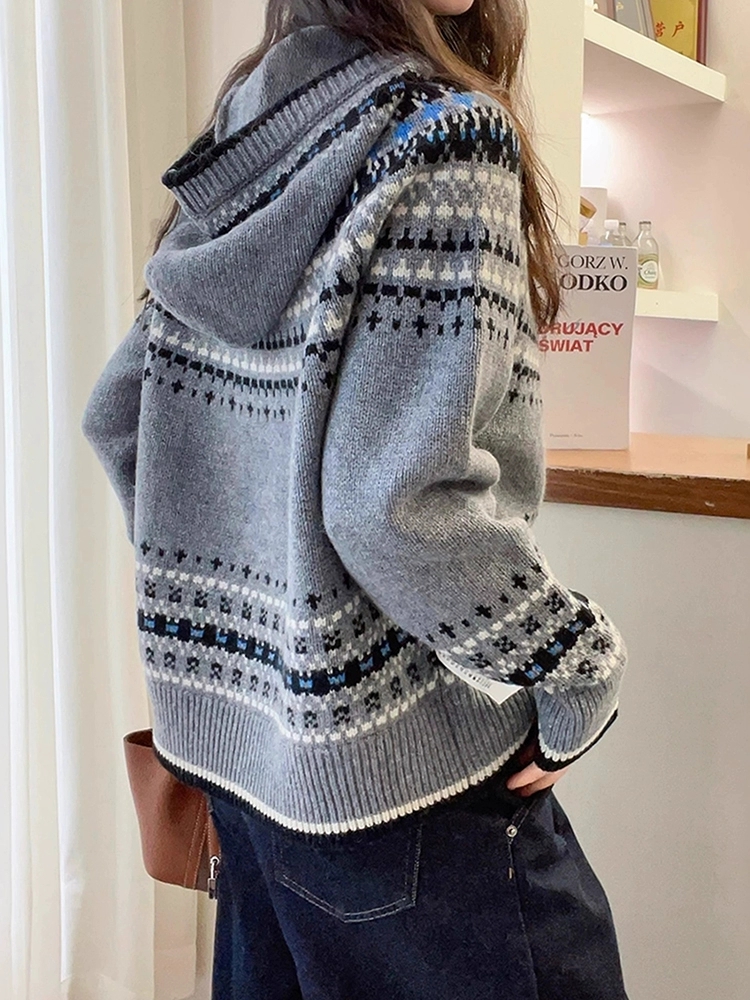 Lazy knitted long sleeve loose sweater