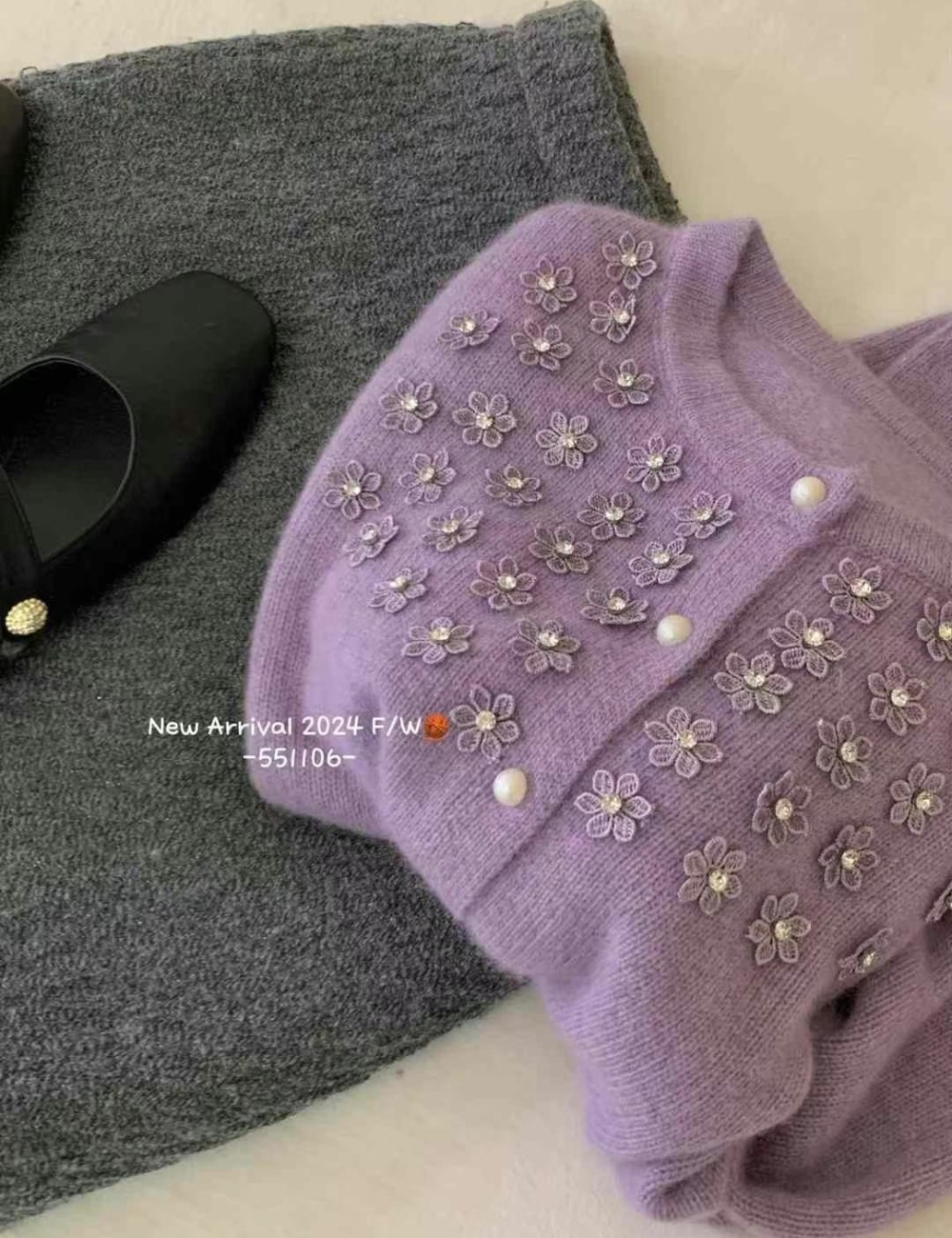 Beading autumn and winter tops crochet unique coat