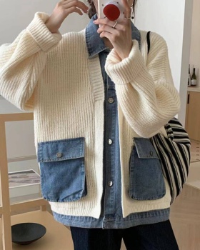 Personality loose cardigan knitted autumn and winter coat