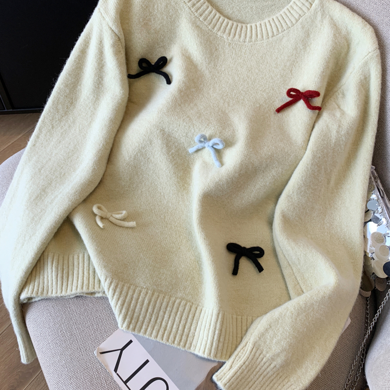 Korean style knitted tops stereoscopic sweater