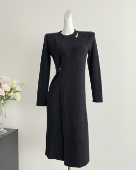 Knitted Korean style long dress autumn dress