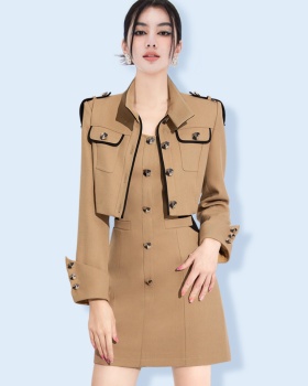 Autumn profession dress slim jacket 2pcs set for women