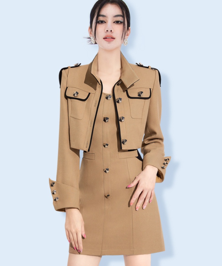 Autumn profession dress slim jacket 2pcs set for women