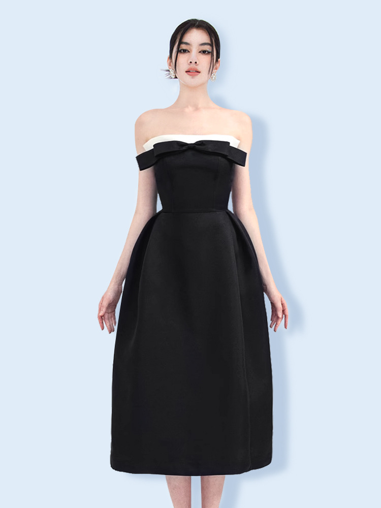 Hepburn style evening dress classic dress