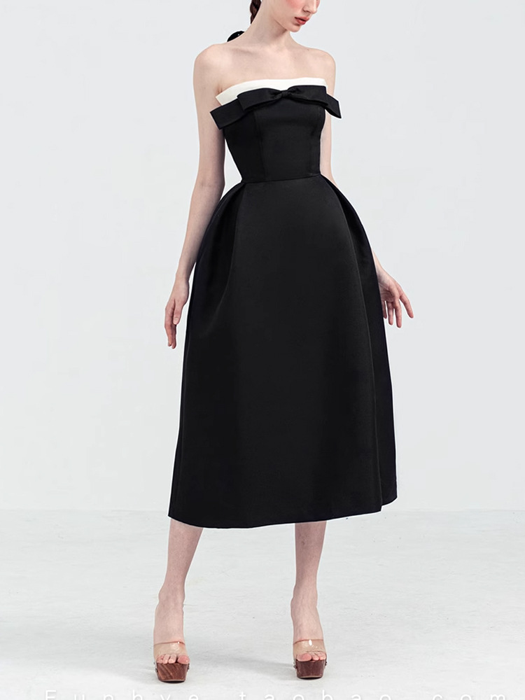 Hepburn style evening dress classic dress