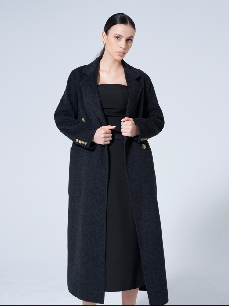 European style woolen coat slim overcoat for women