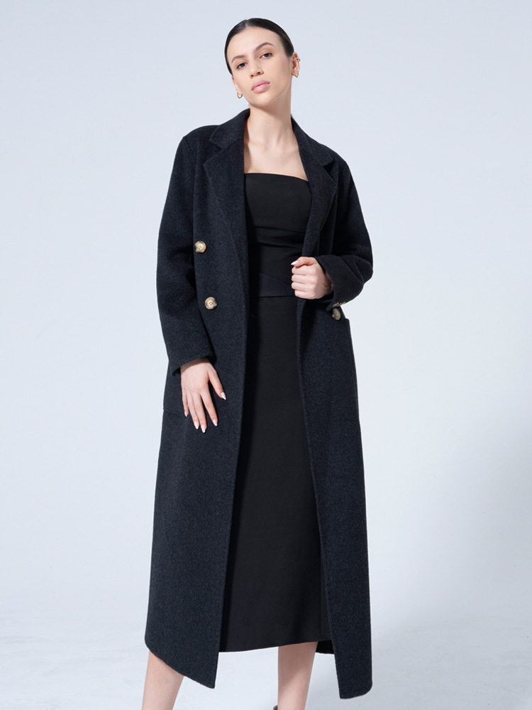 European style woolen coat slim overcoat for women