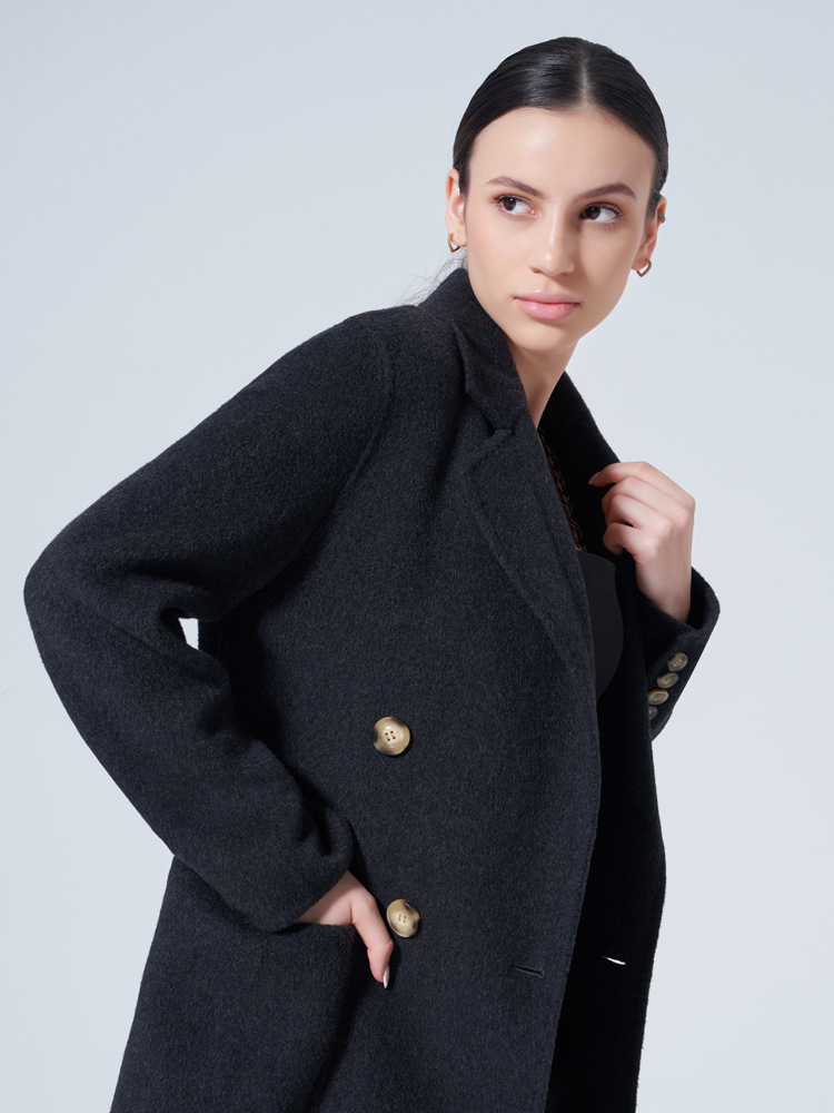 European style woolen coat slim overcoat for women