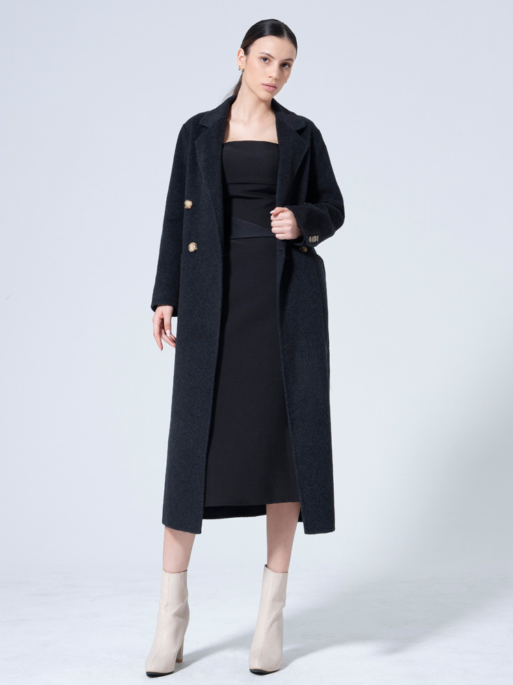 European style woolen coat slim overcoat for women