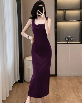 Autumn and winter evening dress sling dress for women