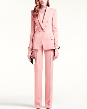 Temperament pink European style business suit a set