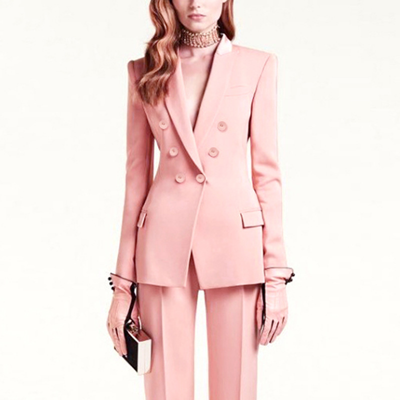 Temperament pink European style business suit a set