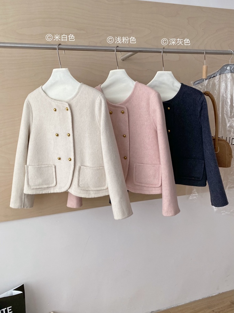 Winter wool chanelstyle coat woolen retro cardigan