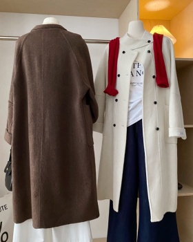 Winter long Korean style pure wool retro overcoat