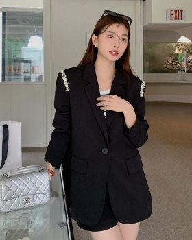 Long lapel pure business suit a buckle autumn and winter coat