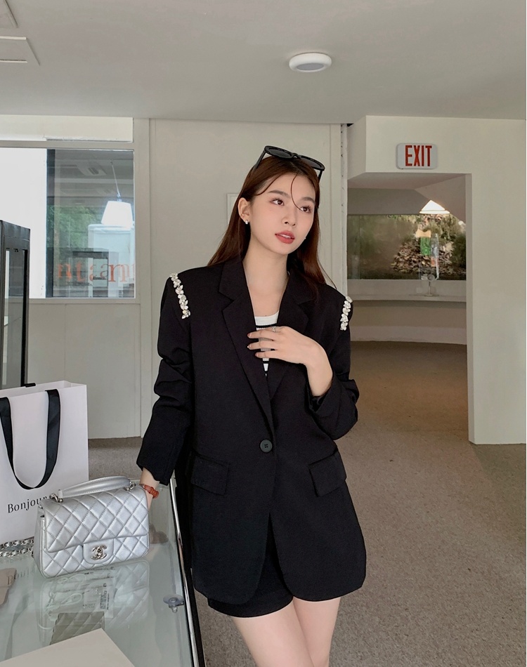 Long lapel pure business suit a buckle autumn and winter coat