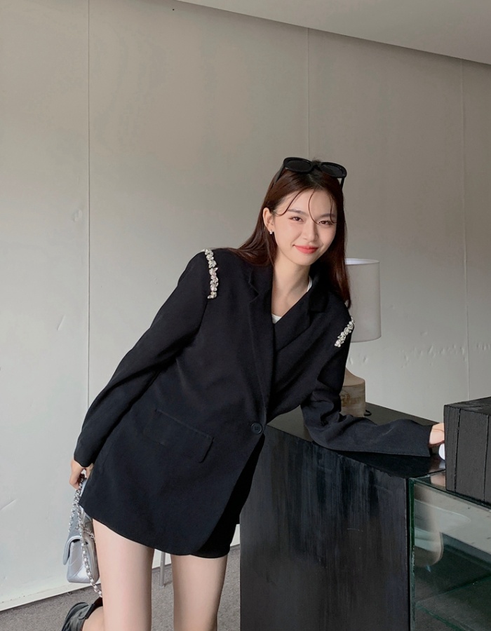 Long lapel pure business suit a buckle autumn and winter coat