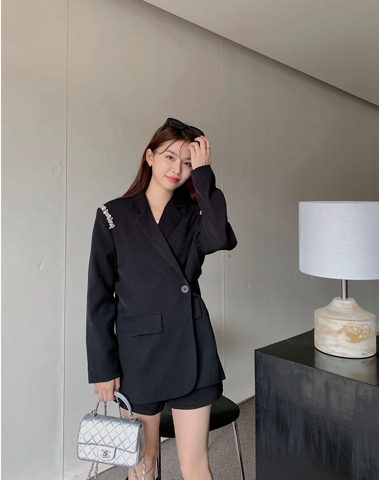 Long lapel pure business suit a buckle autumn and winter coat