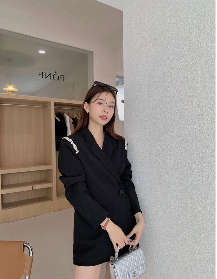 Long lapel pure business suit a buckle autumn and winter coat