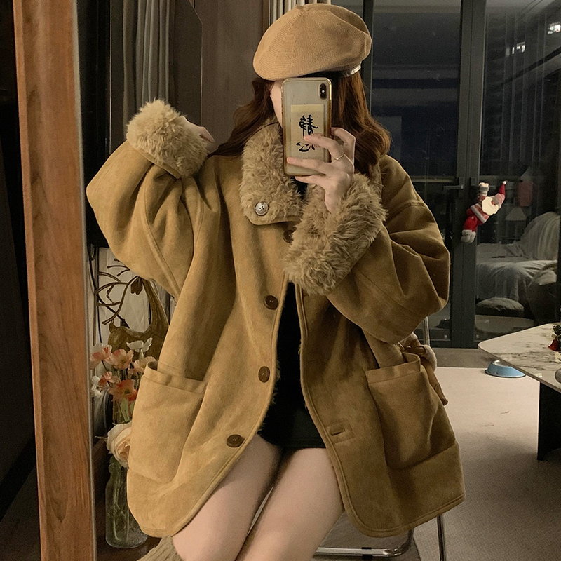 Winter wear elmo coat Western style thick tops for women