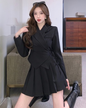 Pleated skirt fashion business suit a set