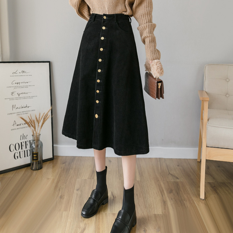 Autumn and winter fashion skirt long A-line long skirt