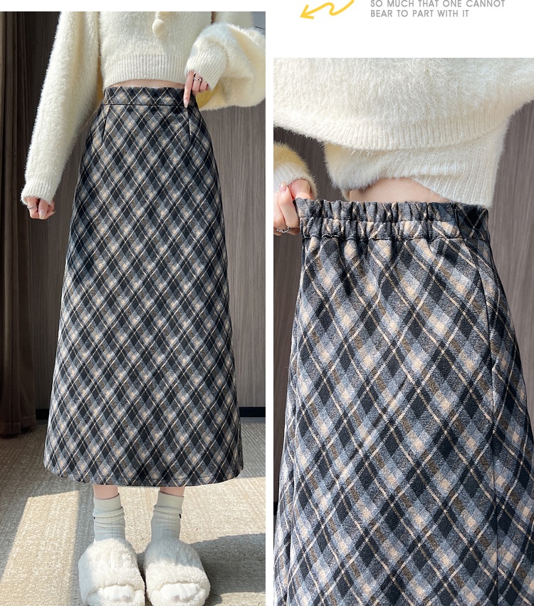 Package hip woolen autumn and winter skirt for women