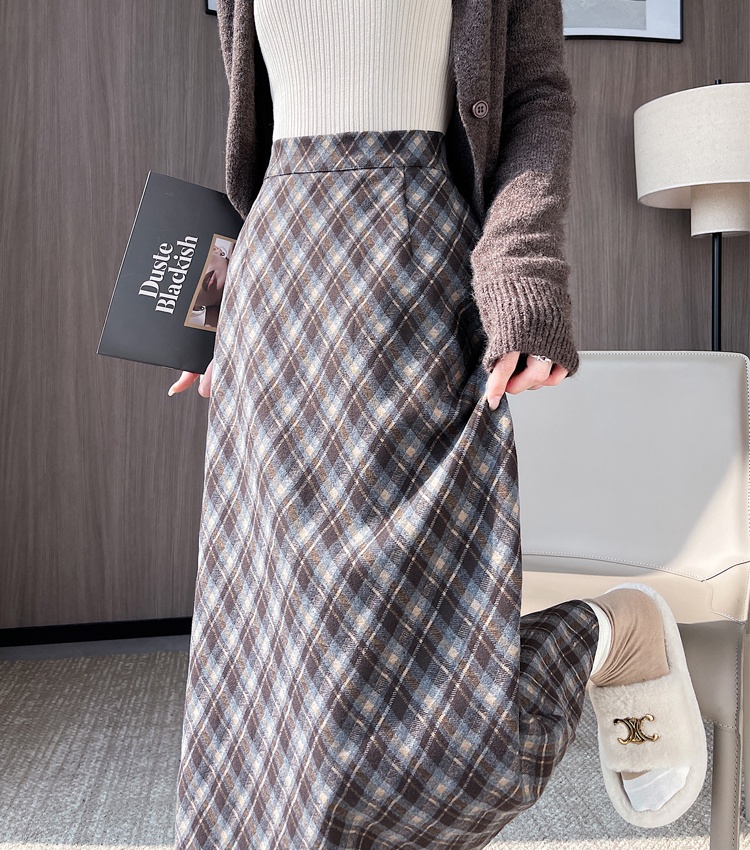 Package hip woolen autumn and winter skirt for women