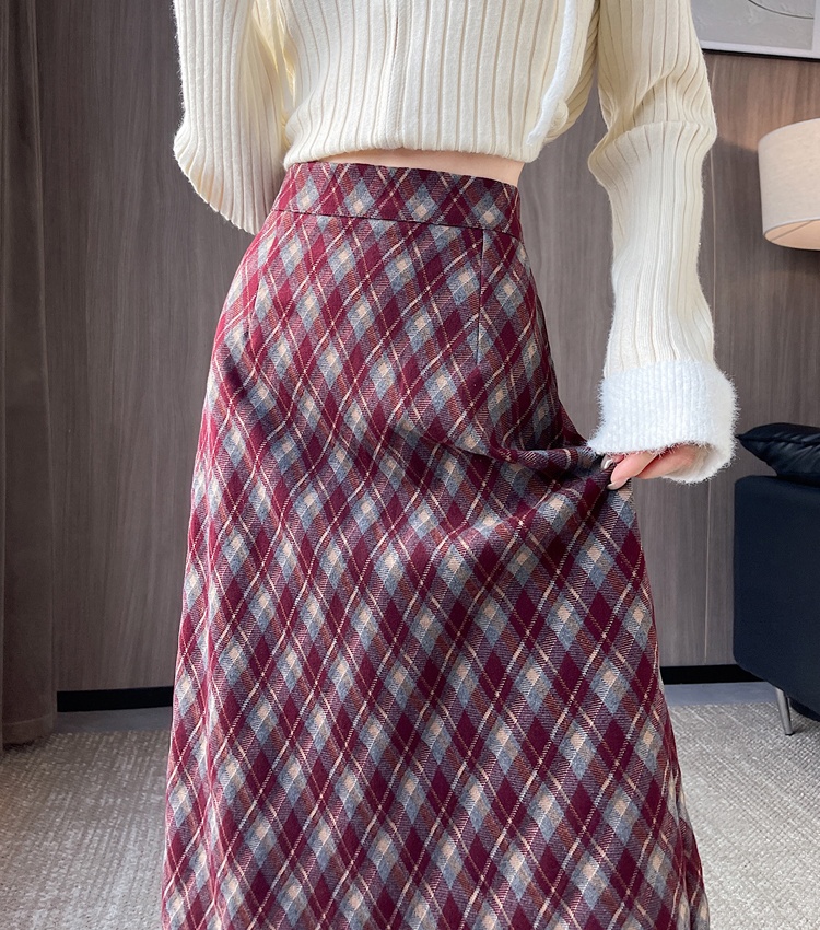 Package hip woolen autumn and winter skirt for women