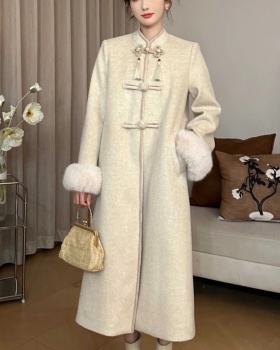 Autumn and winter woolen coat Chinese style overcoat