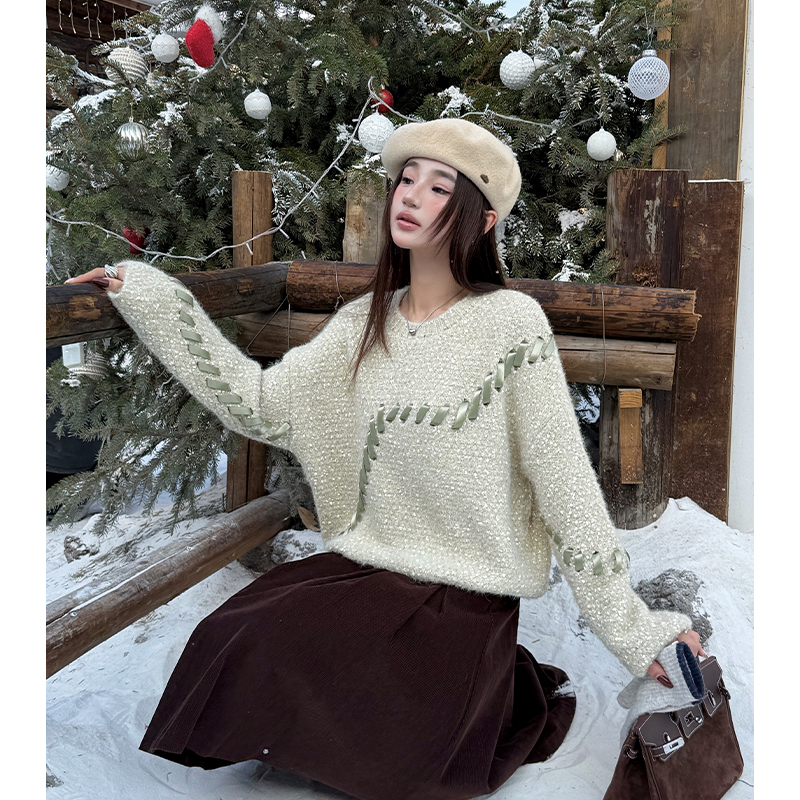 Temperament retro sweater pullover long sleeve tops