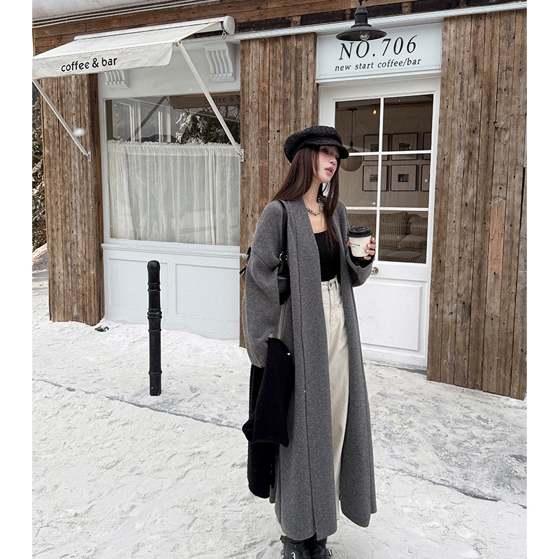 Exceed knee autumn and winter overcoat lazy cardigan for women