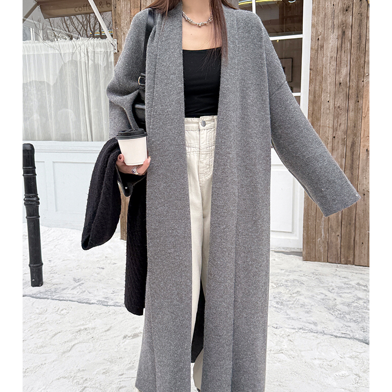 Exceed knee autumn and winter overcoat lazy cardigan for women