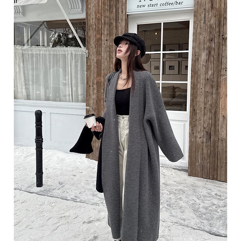 Exceed knee autumn and winter overcoat lazy cardigan for women