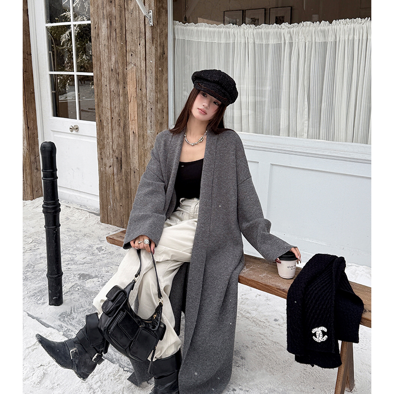 Exceed knee autumn and winter overcoat lazy cardigan for women