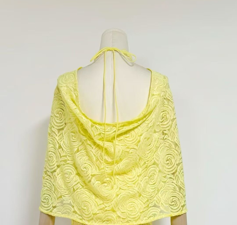 Banquet cstand collar fashion shawl yellow spring dress