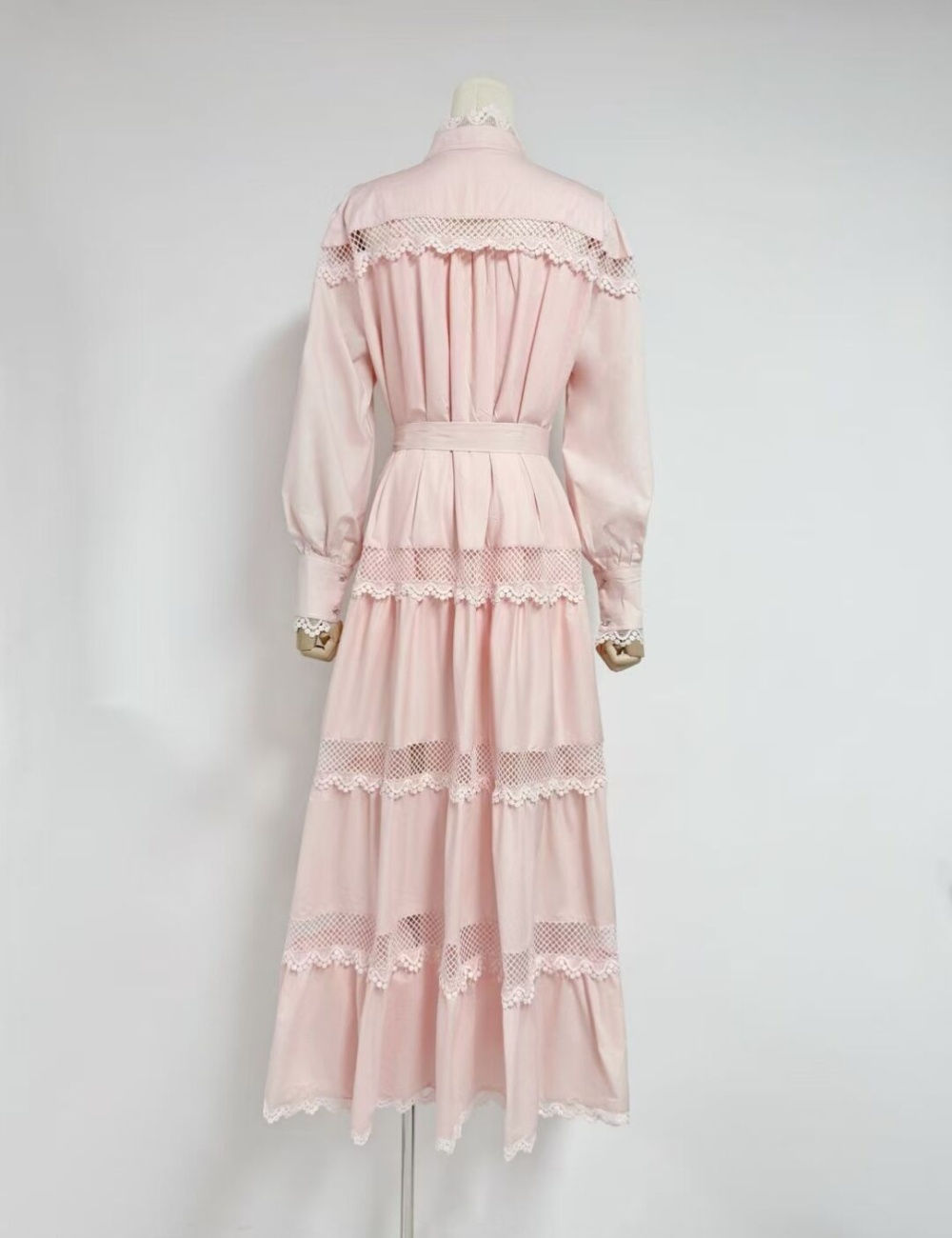 Pink elegant spring dress fashion temperament long dress