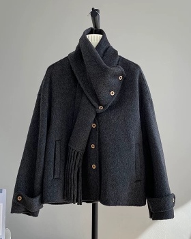 Korean style winter chanelstyle gray woolen coat