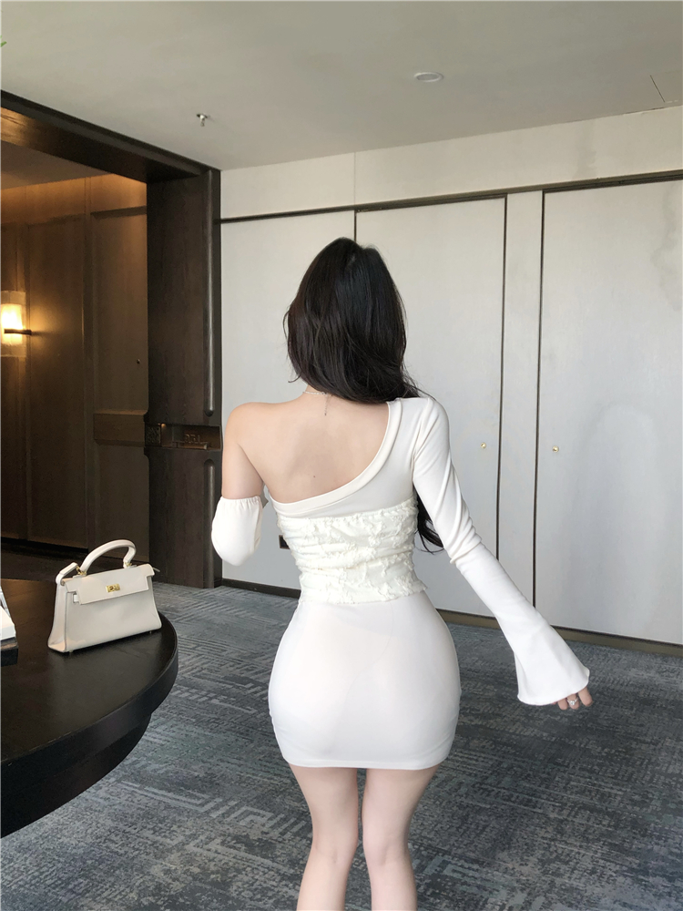 Wrapped chest package hip sexy dress 2pcs set for women