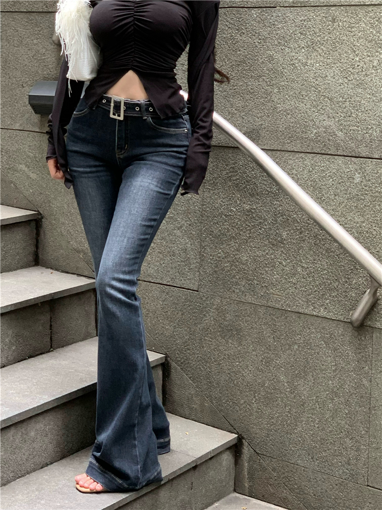 Spring high waist elasticity pants retro slim long pants