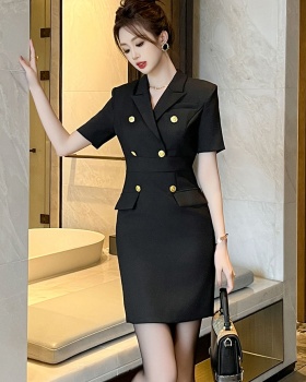 Slim short sleeve dress summer business suit for women