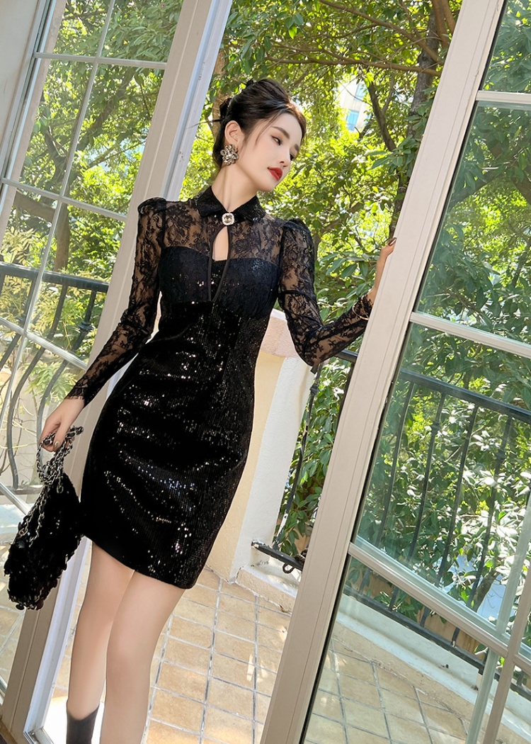 Party sequins dress lace ladies formal dress for women