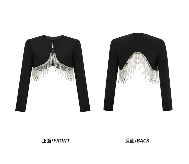 Tassels coat rhinestone business suit for women