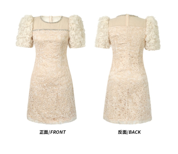 Lace package hip tender petal slim summer dress for women