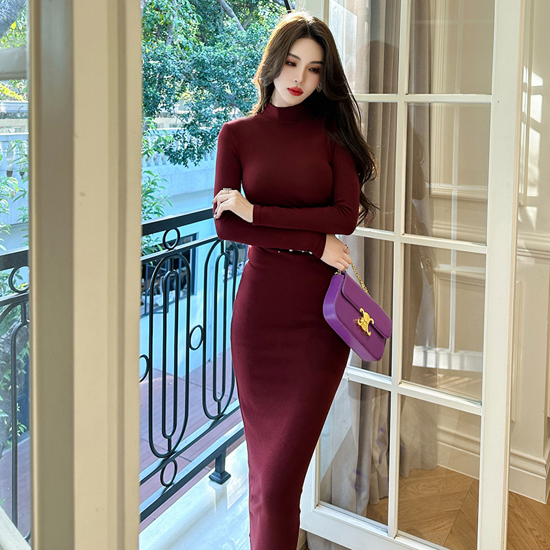 Thick dress France style long dress for women