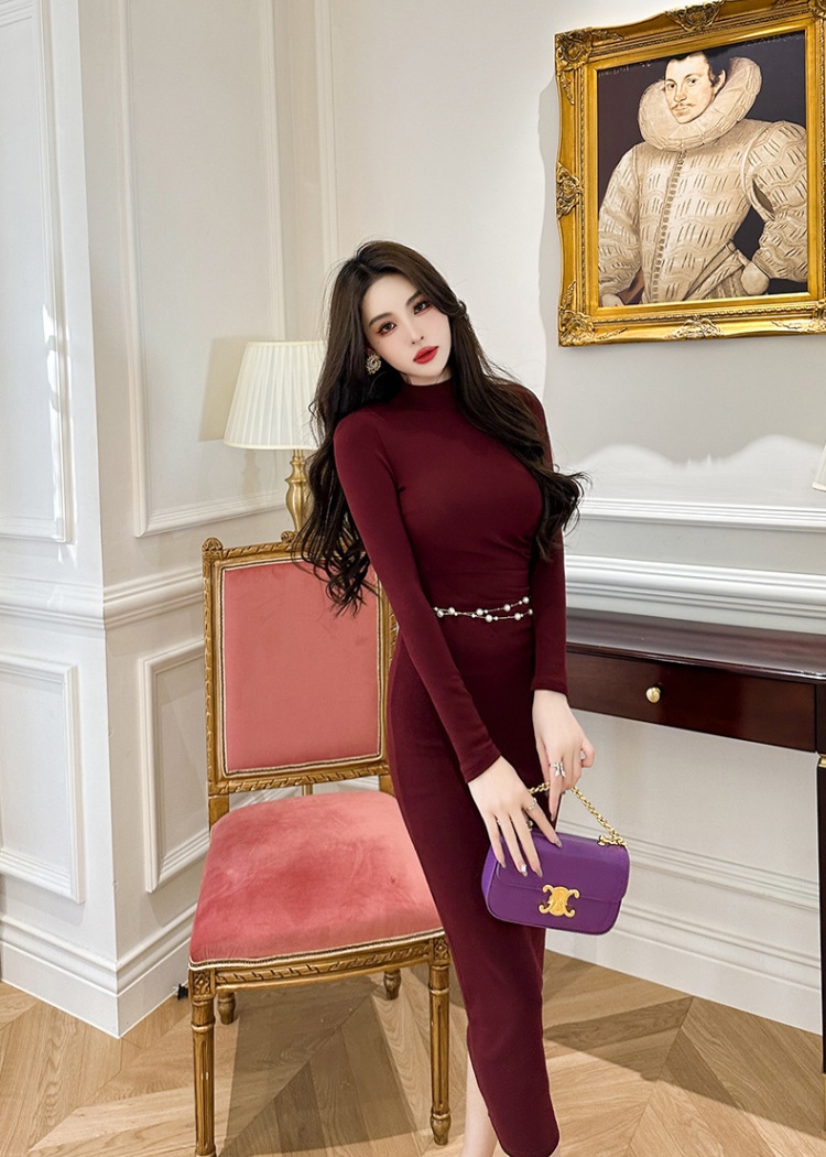 Thick dress France style long dress for women