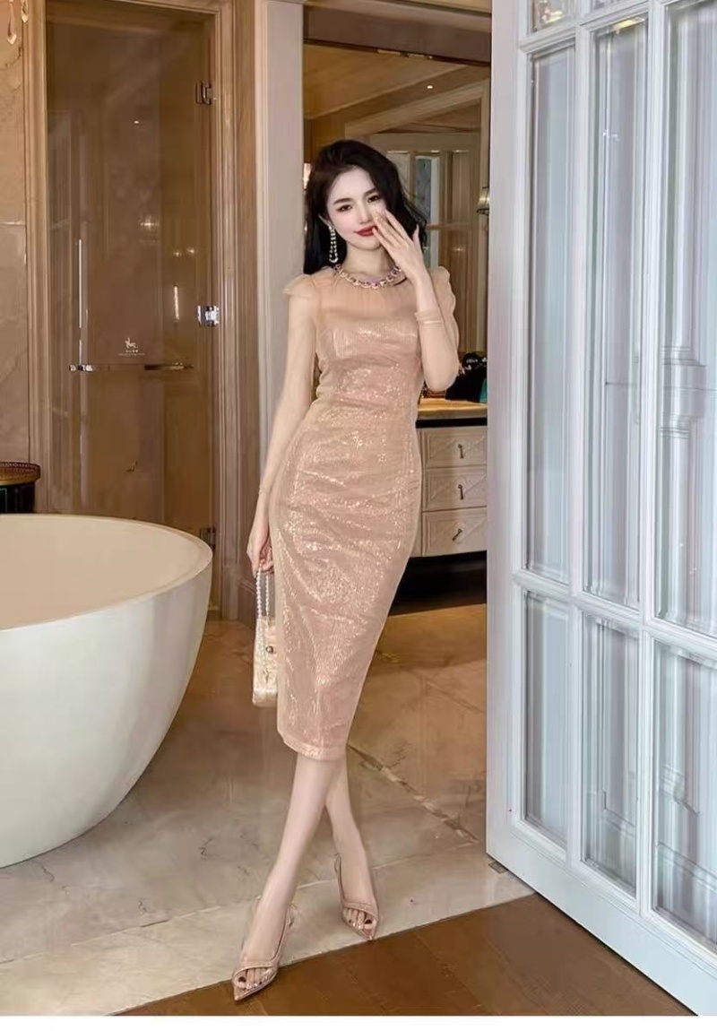 Autumn and winter ladies long dress gauze dress