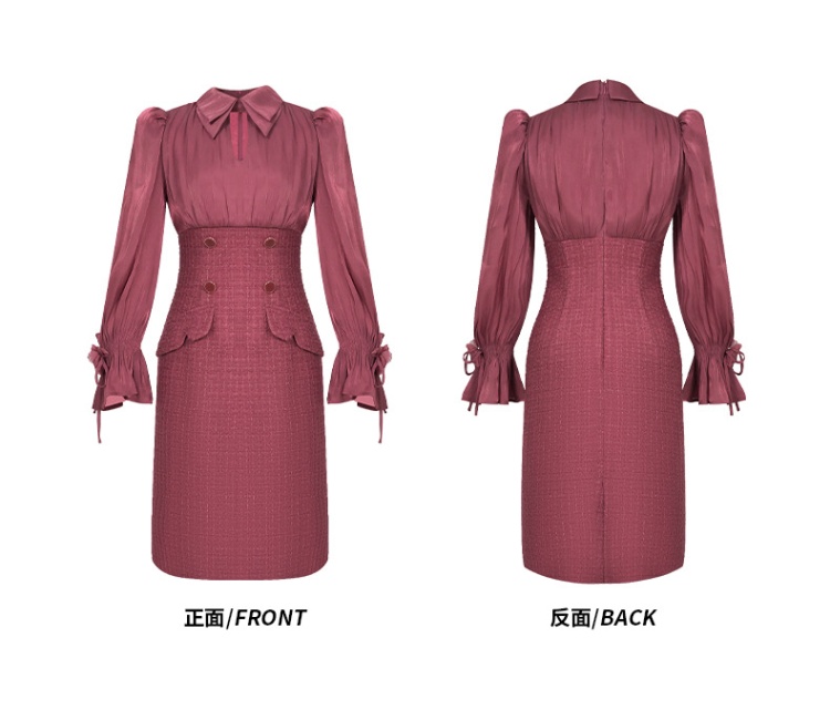 Temperament slim chanelstyle doll collar dress for women