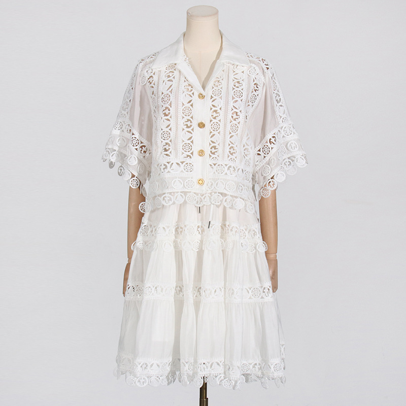 France style short skirt retro embroidery shirt a set